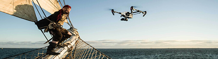 DJI Inspire 1 Taking a picture of a pirate