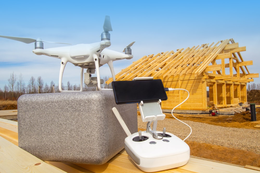 Construction wood frame ready for Drone Inspection