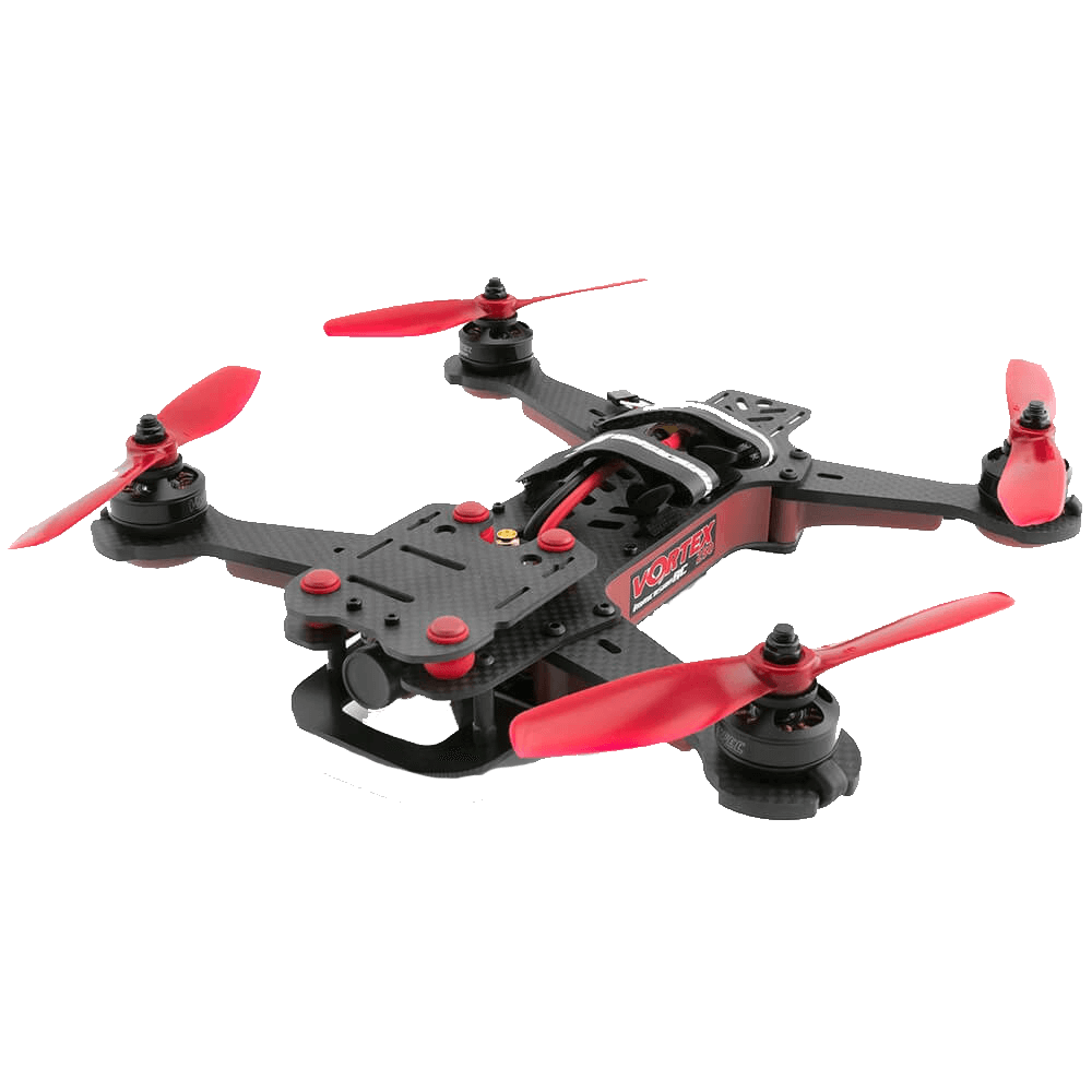 Flat fpv drone red and black